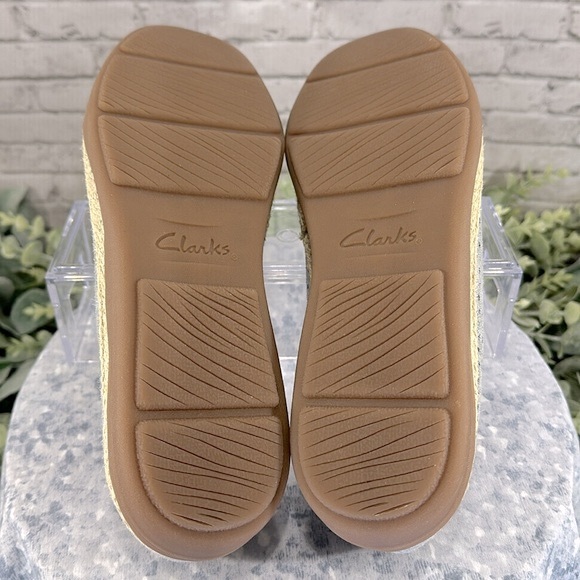 Clarks Collection Elaina Leather Pewter Espadrille Comfort Slip-on WMS 10M🩶EUC - Picture 8 of 10